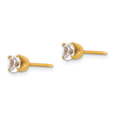 Inverness 24k Gold Plated 5mm Austrian Crystal Stud Earrings  Elegant Women's Accessory